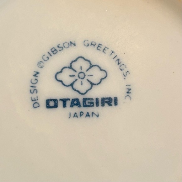 Vintage Fluffy Cat Trio Coffee Mug Otagiri Japan Navy Blue & Brown Striped Cats - Picture 8 of 10